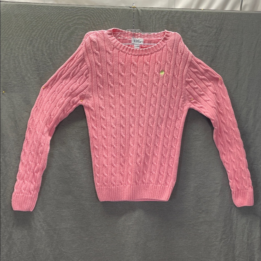 Lilly Pulitzer Pink Cable Knit Crew‎ Neck Sweater